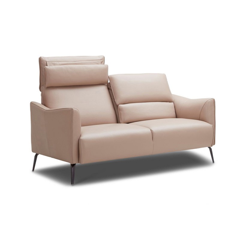 Kate 3 Seater Light Pink Leather Sofa, Light Pink Leather Sofa